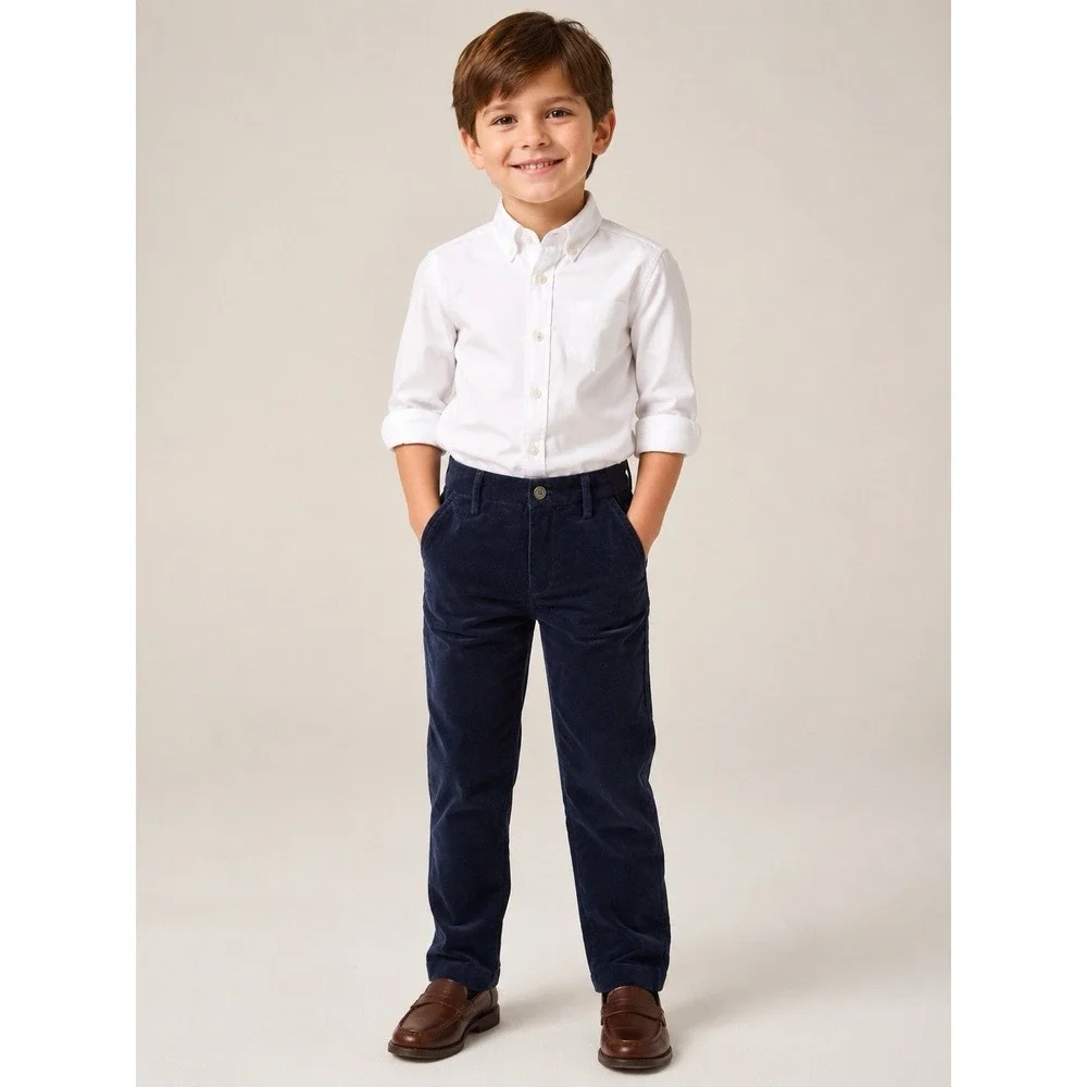 Jane‎ and Jack Kids Navy Velour Pants Size 6 Soft Velvet Dress Pull On